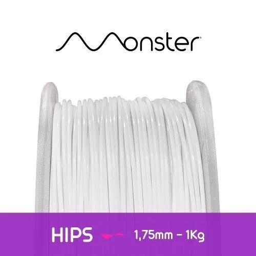 Filamento 3D Monster HIPS de 1.75mm y 1kg natural
