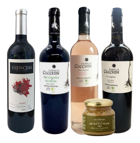 Imagen 1 de 7 de Combo Vinos Orgánicos Cecchin + Pasta Aceituna Lecumberri 1