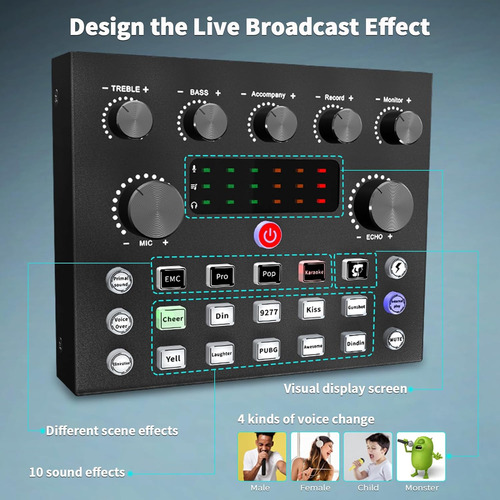 Podcast Equipment Bundle,interfaz De Audio Con Mezclador ...