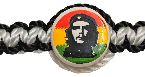 Che Guevara Pulsera Tejido Artesanal Verde Amarillo Y Rojo