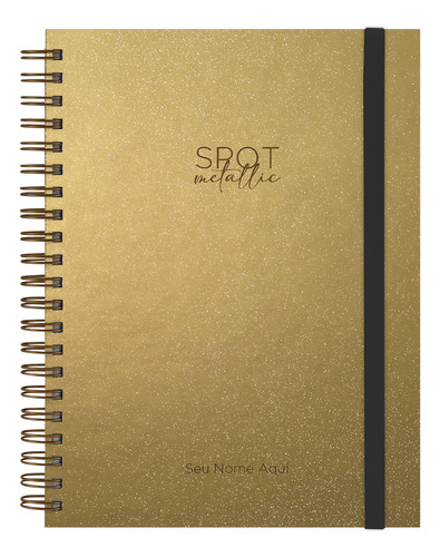 Caderno Personalizado + Universitário  S Glitter Ouro 10 Mat