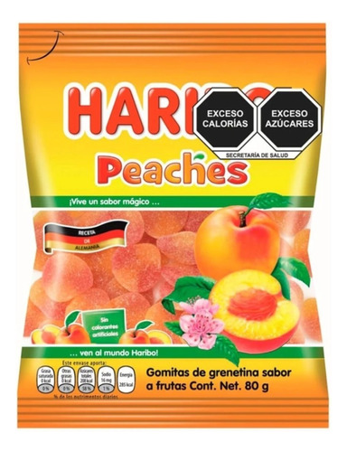 Haribo Peaches Gomitas Sabor A Durazno Importadas 80g