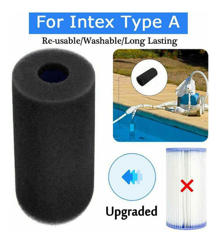 Bomba De Filtros De Piscina Lavable Para Intex Type H Black