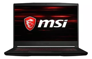 Laptop gamer MSI Thin GF63 negra 15.6", Intel Core i5 10300H 8GB de RAM 512GB SSD, NVIDIA GeForce GTX 1650 Max-Q 60 Hz 1920x1080px Windows 10 Home