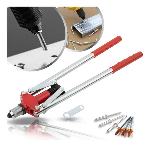 Alicate Rebitador Manual Tipo Alavanca Grande 420mm 3 Bicos