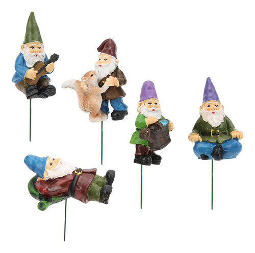 Adornos De Jardín, 5 Piezas, Estatuas De Gnomos, Aspecto Bon