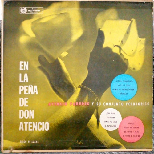 Atencio Paredes En La Peña De Don Atencio Disco De Vinilo Lp