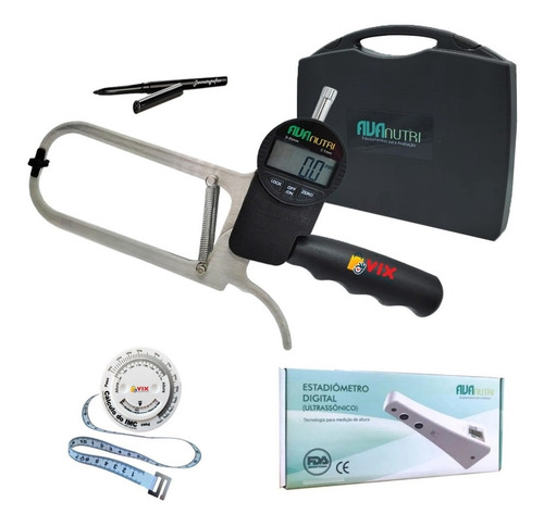 Kit Adipômetro Científico + Estadiômetro E Software Completo