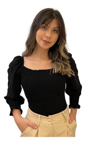 Blusa Blusinha Ciganinha Manga Elaxtex Lançamento Modinha 