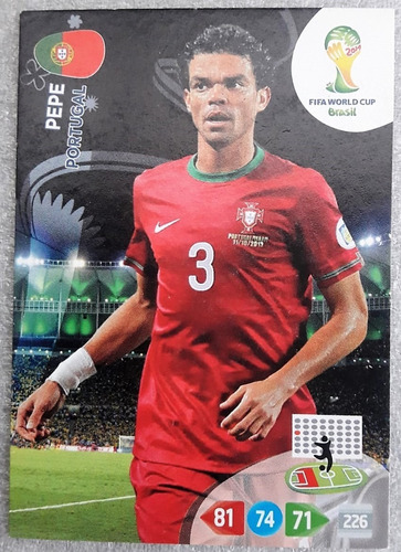 Pepe Portugal Mundial Brasil 2014 Adrenalyn Tarjeta Panini