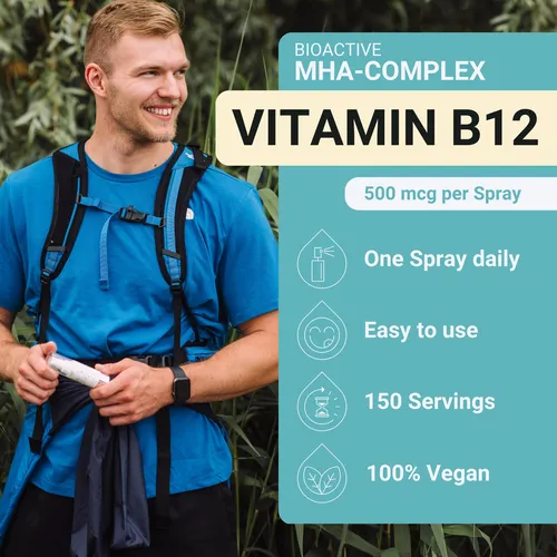 Spray De Vitamina B12 Norvita 500 Mcg Con Complejo Mha, 150