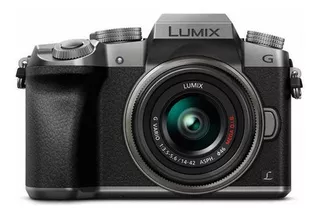 Panasonic Lumix Kit G7K + lente 14-42mm II ASPH DMC-G7K sin espejo color plata