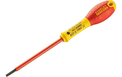 Stanley 0-65-412 Screwdriver Flared Isolated, Red/yellow