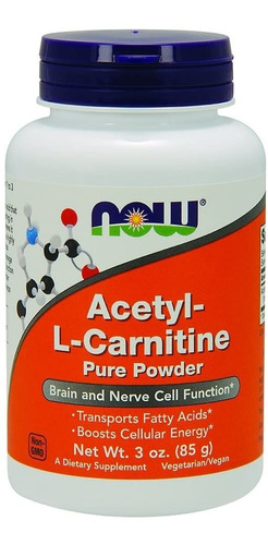 Acetil-l-carnitina Polvo Puro Now 85 G