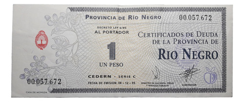 Bono Provincia Rio Negro Serie C (Usado)