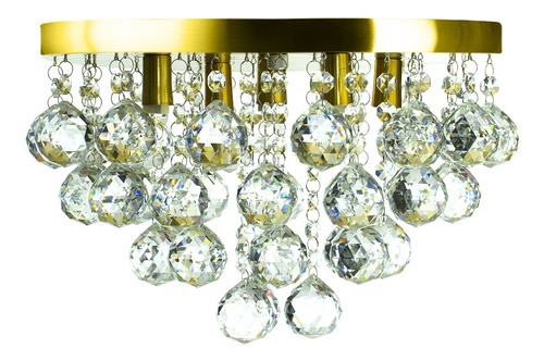 Lustre Cristal Legitimo Redondo Classic Round 32x25 Dourado