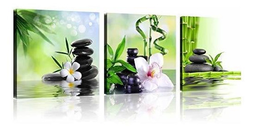 Tutubeer 3 Paneles Zen Lienzo Arte De Pared Still Life Spa P