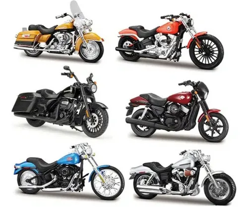 Moto A Escala Harley Davidson 1:18 Motos De Colección Color Negro