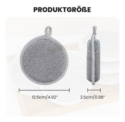 Esponja Para Lavavajillas De Doble Cara, Circular De Alta El