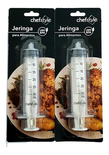2 Pack Jeringa Inyectar/marinar Pavo/carnes  Chef Style 30ml