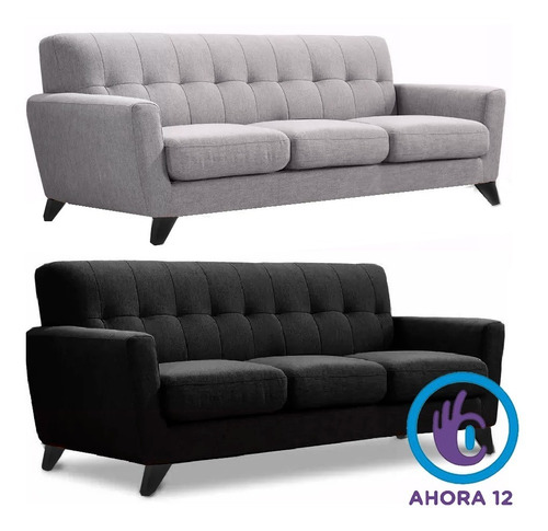 Sillon 3 Cuerpos Diseño Retro Vintage Pana Antimancha