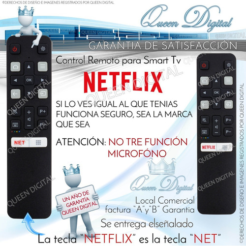 Imagen 2 de 9 de Control Remoto Para Smart Tv Tcl Hitachi Kanji Rca Admiral