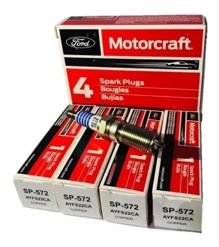 4 Bujias Cobre Motorcraft Ford Ikon Modelo 2001 Al 2004