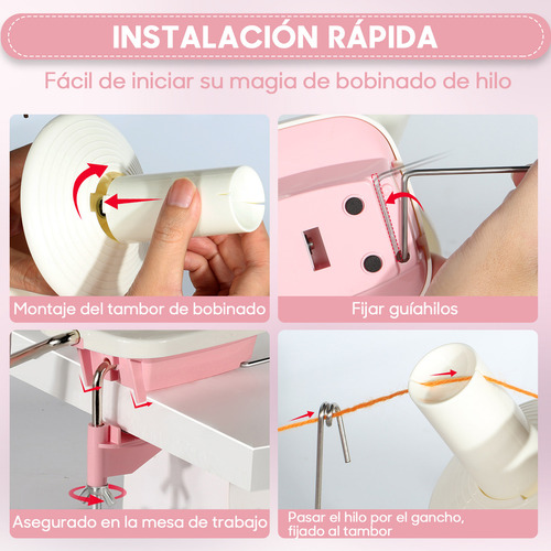 Bobinadora De Hilo Para Crochet, Antideslizante Enrollador De Bolas De Estambre De Manera Eficiente Con Menor Ruido Para Bolas , Devanadora De Hilo Regalo Para Los Amantes Del