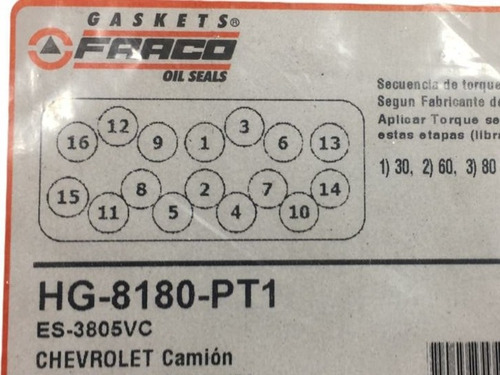 Empacadura Camara Chevrolet 366 V8 Par