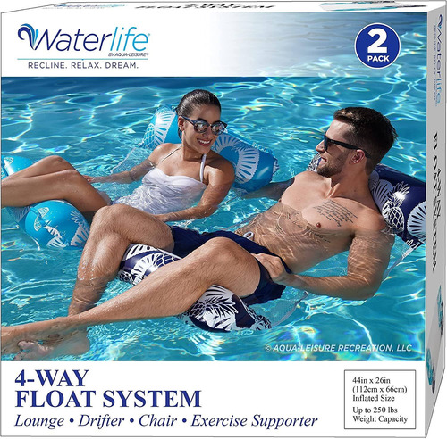 Hamaca De Piscina Waterlife 4 En 1, Paquete De 2, Silla Infl