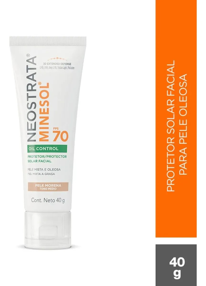 Neostrata Protetor Solar Minesol Oil Fps 70 Pele Morena 40g