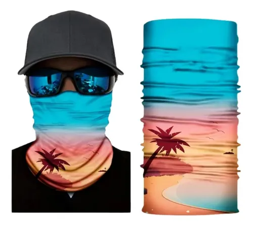 Cuellos Elastizados Multifuncional Premium -5 °c Color Playa Diseño De La Tela Estampado Talle Unico