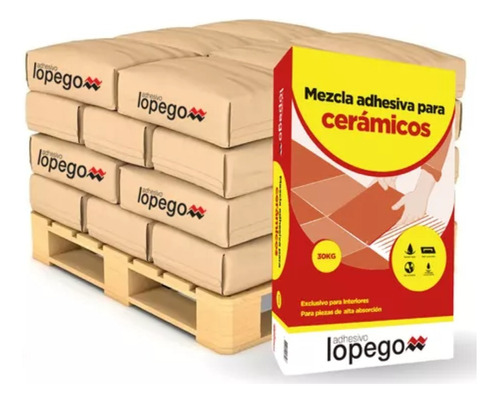 Pegamento Lopego Ceramicos 30kg X Pallet 56 Bolsas 