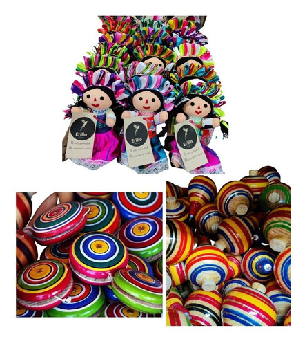 10 Muñecas Mexicanas 10 Yoyos 10 Trompos De Erilio Artesanal