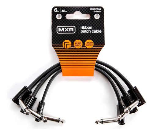 Pack De 3 Cables Patch  Mxr De 15cm Angulados Para Pedales