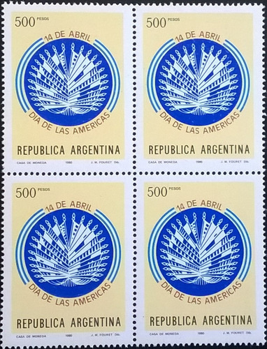 Argentina, Cuadro Gj 1909 Día Americas 1980 Mint L11128