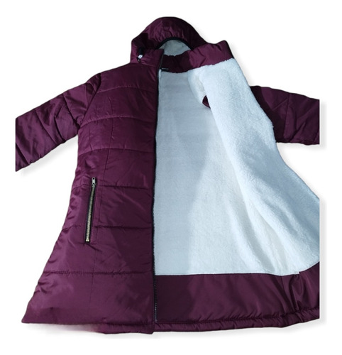 Campera De Abrigo Con Corderito Adentro Capucha Y Bolsillos