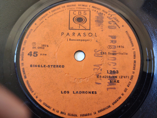 Vinilo Single De Los Ladrones - Parasol ( U93 (Usado)