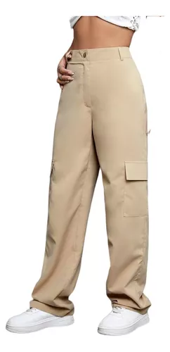 Pantalones Cargo Mujer Beige