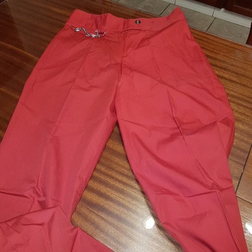 Pantalon  Con Cadenas En Dos Tonos De Rojo Talle  38/40/44