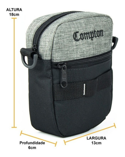 Imagem 7 de 7 de Shoulder Bag Bolsa Necessaire Pochete Everbags Compton Cinza
