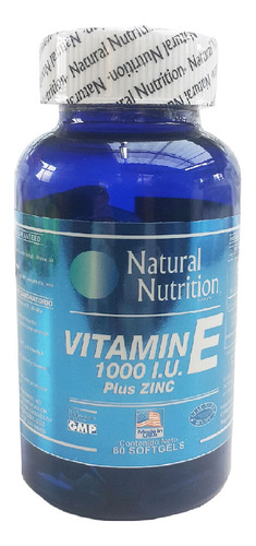 Vitamina E 1000iu Con Zinc Frasco X 60 Capsulas