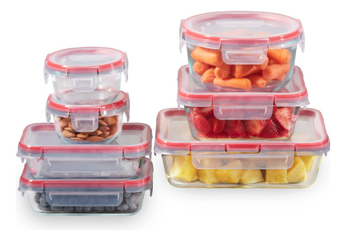 Set 14 Piezas Pyrex Freshlock Herméticos Apto Microondas/con