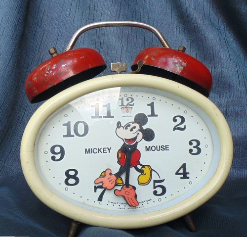 Reloj Vintage Cuerda Mickey Mouse Disney Germany Funcionando