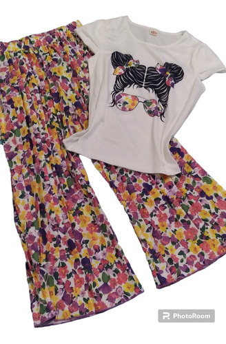 Conjunto Para Niña: Pantalón Y Franela