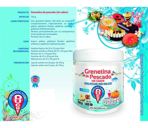 Imagen 2 de 2 de Grenetina Duché De Pescado 750gr