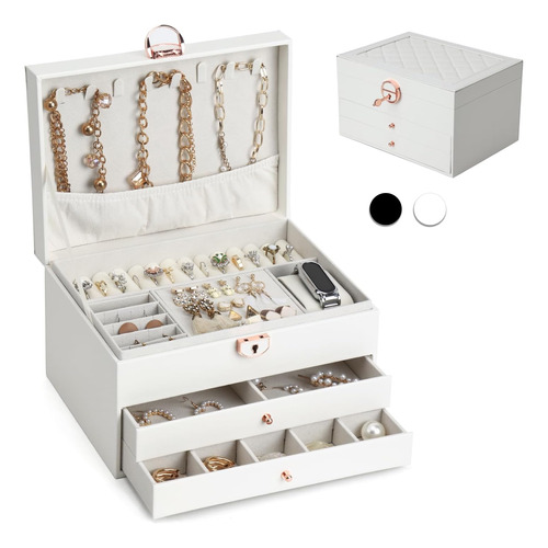 Fixwal Caja Organizadora De Joyas Para Aretes, Pulseras Y An