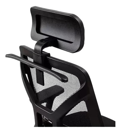 Silla Tokio Ergonómico Mesh Cabezal Regulable Con Percha Negro Tela Negra