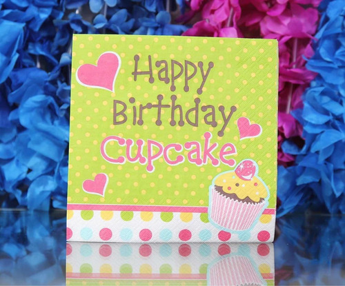 Servilletas Papel Cumpleaños Cupcakes Decoupage