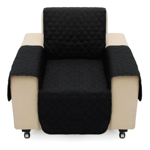 Imagen 2 de 4 de Protector De Sofa 1 Puestos Doble Faz Gris - Negro